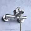 Badrumsvaskkanor väggmontering kallt vatten mixer 304 rostfritt stål trippelventil munstycke kran badkar kran dusch