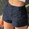 Kvinnors shorts denim låg midja jeans rak fat sommar bomullsbottnar mode arbetskläder kvinnor streetwear