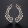 Ear Cuff SENYU Fashion Bridal Jewelry Luxury Lady's CZ Crystal Angel Wing Ear Sweep Wrap Polsino Orecchini Placcatura rodio Orecchini scalatore 230425