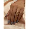Band Rings Band Rings Vintage Ring Christmas Party Jewelry Double Chain Pendant Adjustable For Women Accessories Gift R231027 Drop Del Dh1Vq