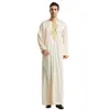 Vêtements ethniques Dubaï Arabe Turquie Soie Coulissante Robe Musulmane Pour Hommes Arabie Saoudite Caftan Caftan Broderie Longue Islamique Jubba Thobe Homme