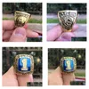 Con piedras laterales Duke Blue 1992 Devils Campeonato Nacional Anillo Hombres Fan Recuerdo Regalo Venta al por mayor Gota Entrega Joyería Anillo Dhn6T