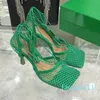 Moda couro strass malha sandália slides topo designer senhoras escritório festa vestido de casamento sapatos