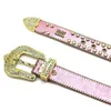 Designer Belt B Belt Mens Belts For Women Shiny Diamond Belts Needle Buckle Multicolour Rock Punk Belt With Crown Bling Rhinestones Waistband