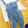 Women's Jeans 2023 Denim Jumpsuit Women Female Spring High Waist Loose Flower Embroidery Ankle-Length Pants Casual Cotton Overall