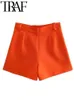 Shorts femininos tráfego curto calça de verão mulheres calças casuais zíper Fly Dolds Detalhe a cintura alta fêmea shorts retos rosa 230425