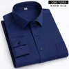 Camicie eleganti da uomo a maniche lunghe Camicia sociale tascabile regolare classica elastica resistente alle rughe liscia e morbida