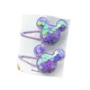 Hair Accessories 2PCS Cute Princess Sequin Fish Scale Animal Head Girls Hairpins Children Headwear Hairgrip Clips Barrettes