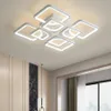 New Modern led Chandelier Lights for Living Room Dining Kitchen Bedroom Home White Rectangle Hanging Ceiling Lamp Lighting260J