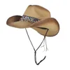 Szerokie brzegowe czapki moda bohemian frędzla kobiety pusta zachodnia kowbojowa kapelusz lady letnie słomka sombrero hombre cowgirl jazz sun wiatr lina