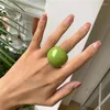 Anillos de racimo exagerado simple macaron color transparente resina curva suave irregular geométrico anillo de dedo para mujeres regalo de fiesta 2023