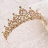 Champagne Gold Crystal Tiara Crown Wedding Bridal Headwear Birthday Prom Pageant J0121