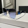 2023 Luxury Mody Designer Summer Sunglasses para mulheres sem aro estilo gato estilo olho de gato anti-ultraviolet retro placa oval moldura de moda de moda