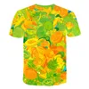 Men's T Shirts Summer Tops 2023 Women/Men Shirt 3D Orange Pineapple Lemon Cartoon Print Short Sleeve Funny Cute Tee Tshirt