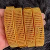 Bangle 4pcs/лот модный 24 -километровый золотые браслеты для женщин Дубай Свадебная невеста подарок эфиопский браслет Африка Саудовская Аравия Ювелирные украшения