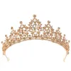 Champagne Gold Crystal Tiara Crown Wedding Bridal Headwear Birthday Prom Pageant J0121