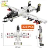 Blocs HUIQIBAO militaire WW2 avion de Combat blocs de construction A-10 J-15 modèle d'avion armée briques ville Construction enfants jouets pour garçon T230425