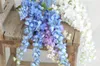 Fleurs décoratives Glycine Artificielle Suspendue Faux Tige En Violet/Bleu/Blanc Mariage/Maison Centres De Table DIY Arrangement Floral