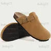 Slipare SheValues ​​Boston Clogs Women Men Classic Cork Mules Suede Slippers Cork Clogs Tistrar Antislip House Sandaler med båge Support T231125