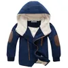 Jackets Winter Thick Boys 2023 Warm Clothes Children Jacket Plus Velvet Padded Boy Hooded Mid length Snowsuit 231124