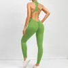 Ensembles actifs combinaison sportive femme vêtements de Sport Lycra entraînement femmes Push Up ensemble de gymnastique tenue de Sport salopette de Fitness fermeture éclair rose rouge