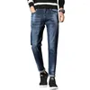 Jeans da uomo Uomo di marca Primavera Autunno Denim Uomo Slim Fit Taglie forti fino a 40 Pantaloni di cotone maschili grandi e alti Moda Jean sottile