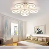 天井照明ヨーロッパの複数のヘッドベッドルームダイニングルームのためのアクリルLEDランプラウンドアイアンデコレーション照明