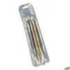 Accessoires Rainbow SS Cire Dab Outil Fumer Double Tête 120Mm Tuyau Bong Tabac Nettoyant Vaporisateur Atomiseur Herbe Sèche Dabber Nail Conc Dhel7