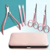 Ensemble de manucure pour ongles 1815161312107 pcs Ensemble de coupe-ongles en or rose en acier inoxydable dégradé de couleur Ciseaux à onglesTweezer Foot Hand Care Tools Kit 230425