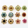 Broches broches ensemble de 12 pièces cristal strass petites fleurs en alliage broches bricolage Bouquets de mariage broches 231124