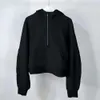 Designer Sweat à capuche Femme Hiver Élégant Noir Demi-Zip Sports Yoga Sweatshirts 3XL Noël Meilleur Design Femmes Sweats À Capuche Épaissi