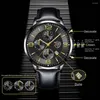 腕時計スタイリッシュなファッションウォッチ正確なクォーツフェイクレザーストラップグローダークメンデートタイムディスプレイ