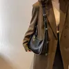 Omuz çantaları jin yiide vintage crossbody çantalar için pu deri yeni 2023 trend moda fermuar düz renk retro el çantaları ve cüzdanlar bolsa