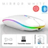 Mouse Bluetooth Wireless con mouse RGB ricaricabile USB per computer portatile Pc Book Gaming Gamer 2.4Ghz 1600Dpi Epacketo Drop Delive Dhciz