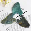 Natural Jade Gua Sha Tool Beauty Health Product Face Care Moss Agate Guasha Board Natural Stone Massager Neck Eye Skin Scraping Spa