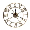 Wall Clocks Iron Silent Clock Simple Decor Home Decorative Living Room (Golden Embryo Golden