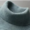 Herrtröjor klassiska ulltröja 100 Pure Wool Plush Turtleneck Winter Lapel Thermal Base Stickover Pullover