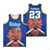 Movie Friday Jerseys 23 Smokey Film Basketball Retro Pullover Breathable High School College HipHop Pure Cotton Sport Team Blue Retire Shirt Uniform Embroidery