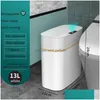 Poubelles Smart Sensor Matic Poubelle électronique Dwaterproof Salle de bain Toilette Eau Couture étroite Trash Basurero 211229 Drop Delive DHCQU