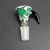 Scivolo in vetro ciotola in vetro Wig Wig Pinch Sluor Swirl Bong Bowl Slide da 14 mm Sluota di erbe con maniglia Bong Bowls ciotole fuori dal vetro bong su ciotole per tubo d'acqua in vetro