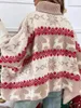 Suéteres para mujer Mujeres S Navidad Clásico Elk Copo De Nieve Estampado De Cuello Alto Manga De Murciélago Jersey Tops De Punto