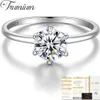 Bague solitaire Trumium Real 051 Ct D Couleur Diamant Bagues de fiançailles pour femmes S925 Bandes de mariage en argent sterling Bijoux fins 230424