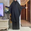 Etnische kleding moslim sets twee stukken gebed lange capuchon batwing mouwen losse maxi rokken jilbab hijab vrouwen abaya