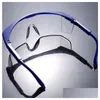 Protection des yeux Lunettes de sécurité en gros Lunettes de protection de laboratoire Lunettes de protection Lentille claire Lieu de travail Anti-poussière Drop Livraison Bureau École Busi Dhwyy