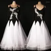 Stage Wear Ballroom Dance Competition Robes Tango Ladies Dress Standard Pour Femmes Plumes Valse Moderne