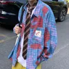 Camicie casual da uomo Camicia a maniche lunghe Moda grafica scozzese da uomo Baggy Coreano Camicetta alla moda Harajuku Streetwear Monopetto maschile Risvolto