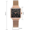 Montres-bracelets Mode 5 Ensembles Montres Amant Carré Femmes Montre-Bracelet Bracelet Collier Combinaison En Acier Inoxydable Cadeau Optimal Dames Montre