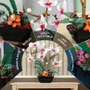 Soldatblommor Orchid Building Blocks Kit Bonsai Botanical Home Decor Home Office Artificial Floral Bonsai Gift Set för vuxna barn 231124