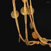 Catene Moneta turca Collana con ciondolo placcato oro Gioielli da sposa Regalo nuziale Donne Vintage In accessori