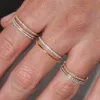 Fashion Eternity Band Ring Sterling Sier CZ Zircon Engagement Wedding Gold Plated Rings Jewelry For Women